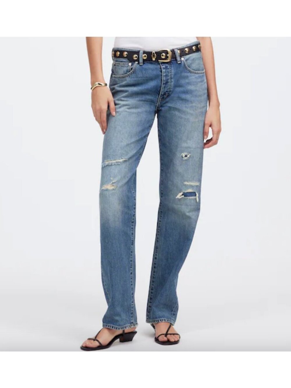 Madewell x Kahaira Denim The Dean Easy Straight Jeans Greenburg Women's Size 28